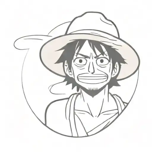 luffy straw hat tattoo design idea