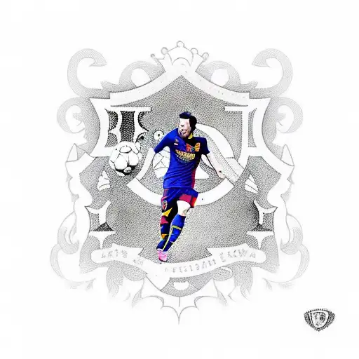 messi celebration and barcelona logo  tattoo design idea