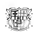 messi with barcelona logo as a shield tattoo design idea
