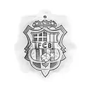 messi with barcelona logo as a shield tattoo design idea