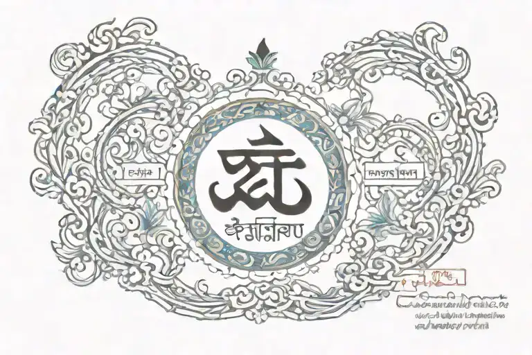 sanskrit shloka with artwork tattoo design idea