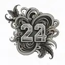 jersey with name erik and number 24 composed entirely tattoo design idea