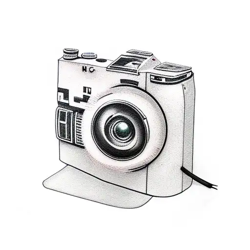 retro mic and camera  tattoo design idea