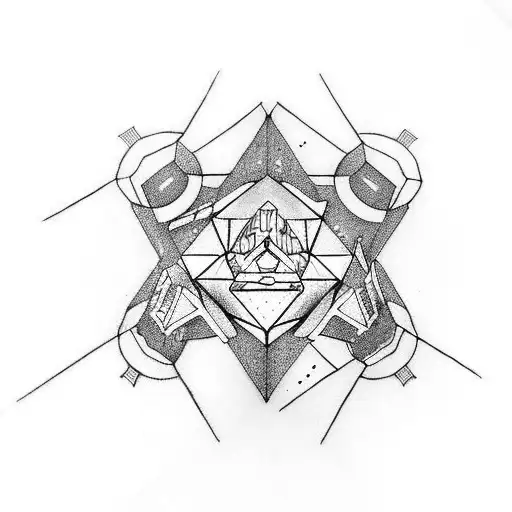cyberpunk hexagon tattoo design idea