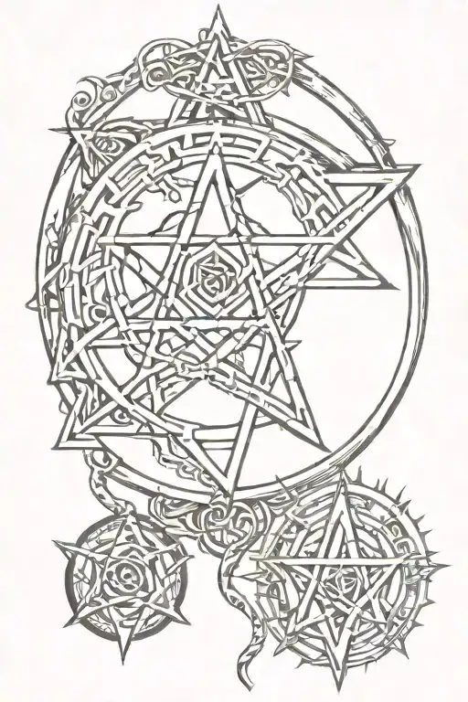 Heartagram  tattoo design idea