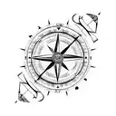 a steampunk compass  tattoo design idea