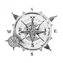 a steampunk compass  tattoo design idea