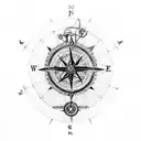 a steampunk compass  tattoo design idea