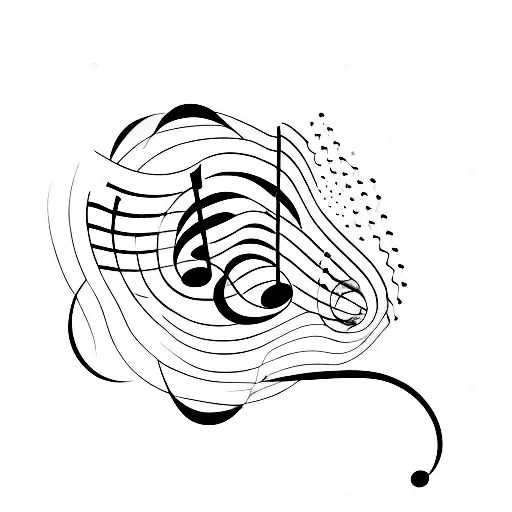 A minimalist tattoo of a music note intertwined with a microphone tattoo design idea