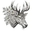 Stag head  tattoo design idea