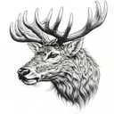 Stag head  tattoo design idea