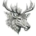 Stag head  tattoo design idea