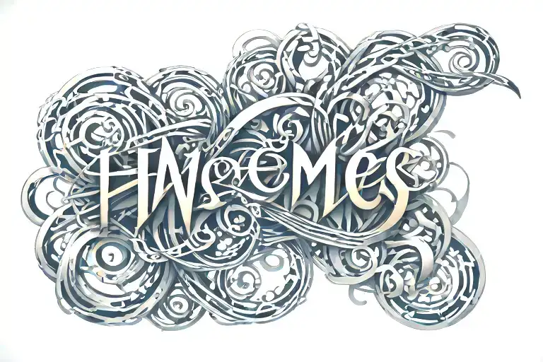 names intertwined tattoo design idea
