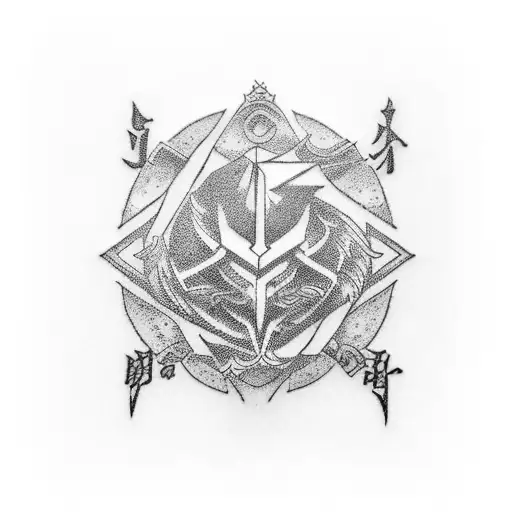 A compact tattoo with the Katakana characters "シリ" and "リエル," each set artistically apart yet connected by a subtle, flo tattoo design idea