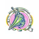 dancing pickle  tattoo design idea