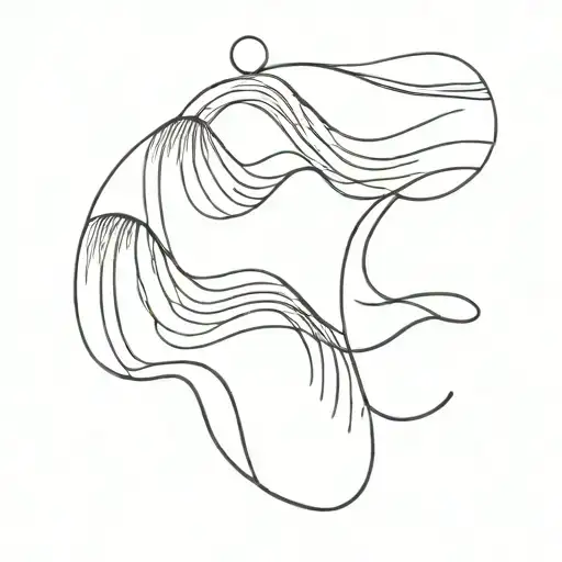 fine line wave tattoo design idea