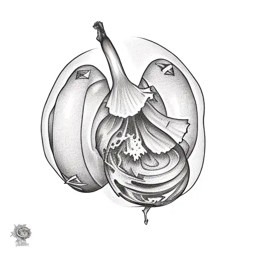 humanized onion  tattoo design idea