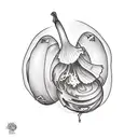 humanized onion  tattoo design idea