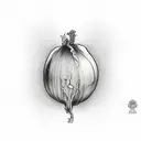 humanized onion  tattoo design idea