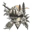 lake tahoe mountains tattoo design idea