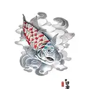 clouds,  fish tattoo design idea
