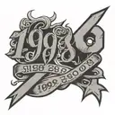 1989 & 1999 written vertically tattoo design idea