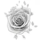 neo traditional roses in clouds tattoo design idea