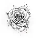 neo traditional roses in clouds tattoo design idea