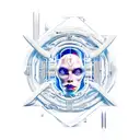 Incorporate futuristic sci-fi elements with psionic symbols intertwined with audio waves tattoo design idea