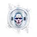 Incorporate futuristic sci-fi elements with psionic symbols intertwined with audio waves tattoo design idea