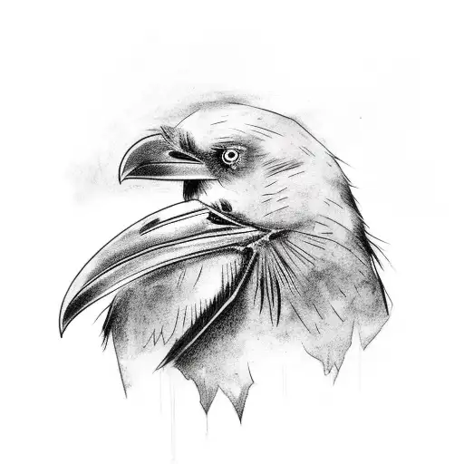 raven bird gothic black tattoo design tattoo design idea