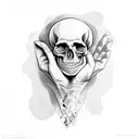 hourglass with skull hand tattoo design idea