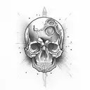 hourglass with skull hand tattoo design idea