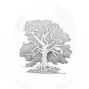 oak tree tattoo design idea