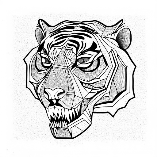 tiger skull tattoo design idea