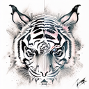 tiger skull tattoo design idea