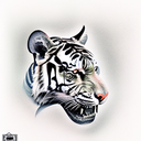 tiger skull tattoo design idea