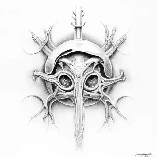 fetus in style of giger tattoo design idea