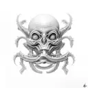 fetus in style of giger tattoo design idea