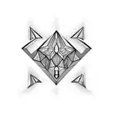 symmetrical back tattoo with triangles on the shoulder blades tattoo design idea