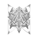 symmetrical back tattoo with triangles on the shoulder blades tattoo design idea