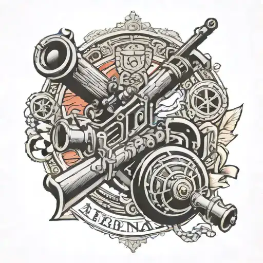 arsenal fc canon and Word Gunner tattoo design idea