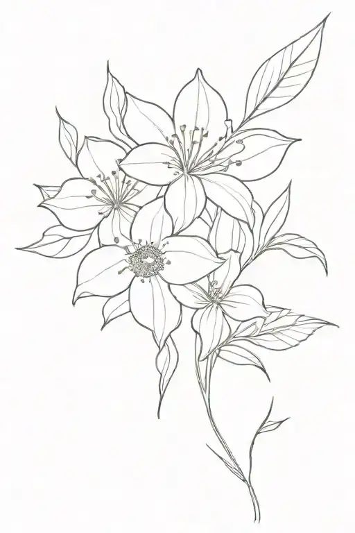 birth flowers August October November January tattoo design idea