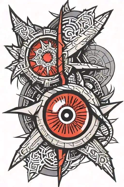 sharingan eye in the blade tattoo design idea