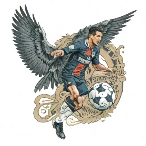 Cristiano Ronaldo with the PSG kit with the Harry Potter background tattoo design idea