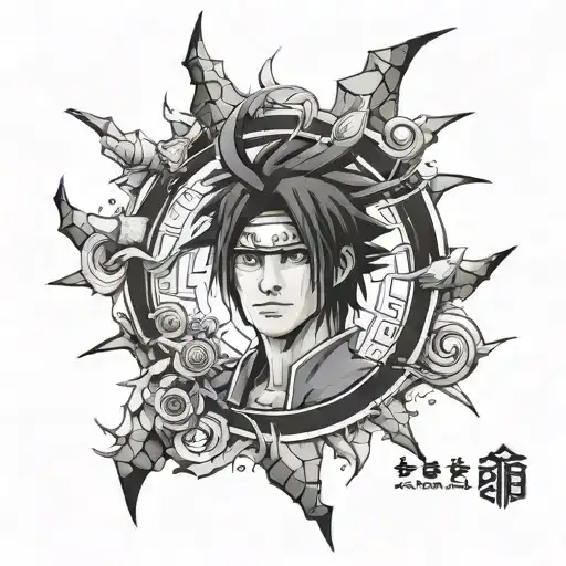 Sasuke Uchiha and Rinnegan tattoo design idea