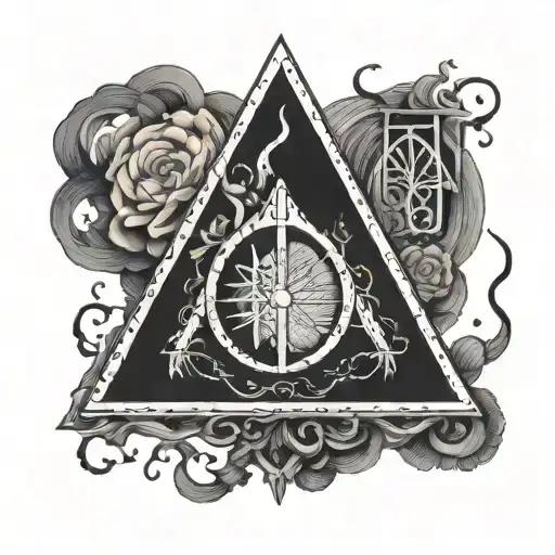 deathly hallows inspired by the simpsons tattoo design idea