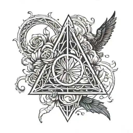 deathly hallows inspired by the simpson family series tattoo design idea