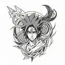 Sasuke Uchiha and Rinnegan tattoo design idea