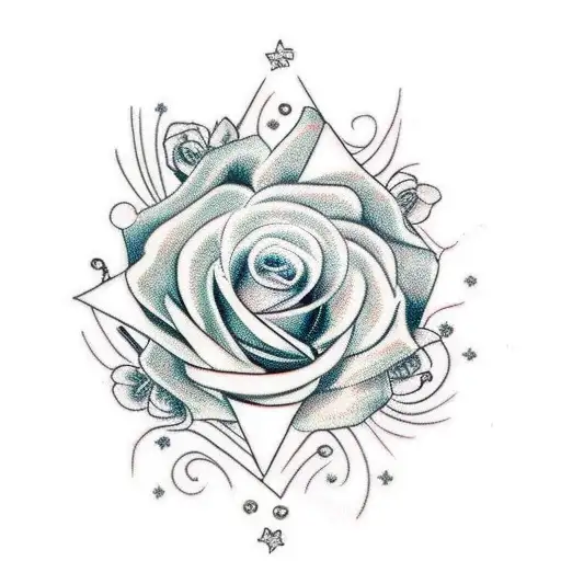 spine tattoo with roses, stars, butterflies,  tattoo design idea